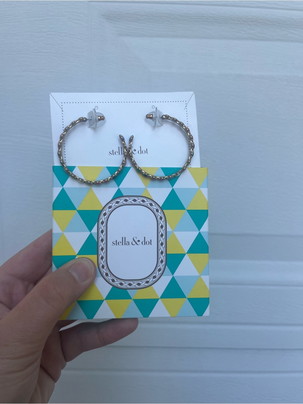Stella & Dot Gold Braided Hoop Earrings